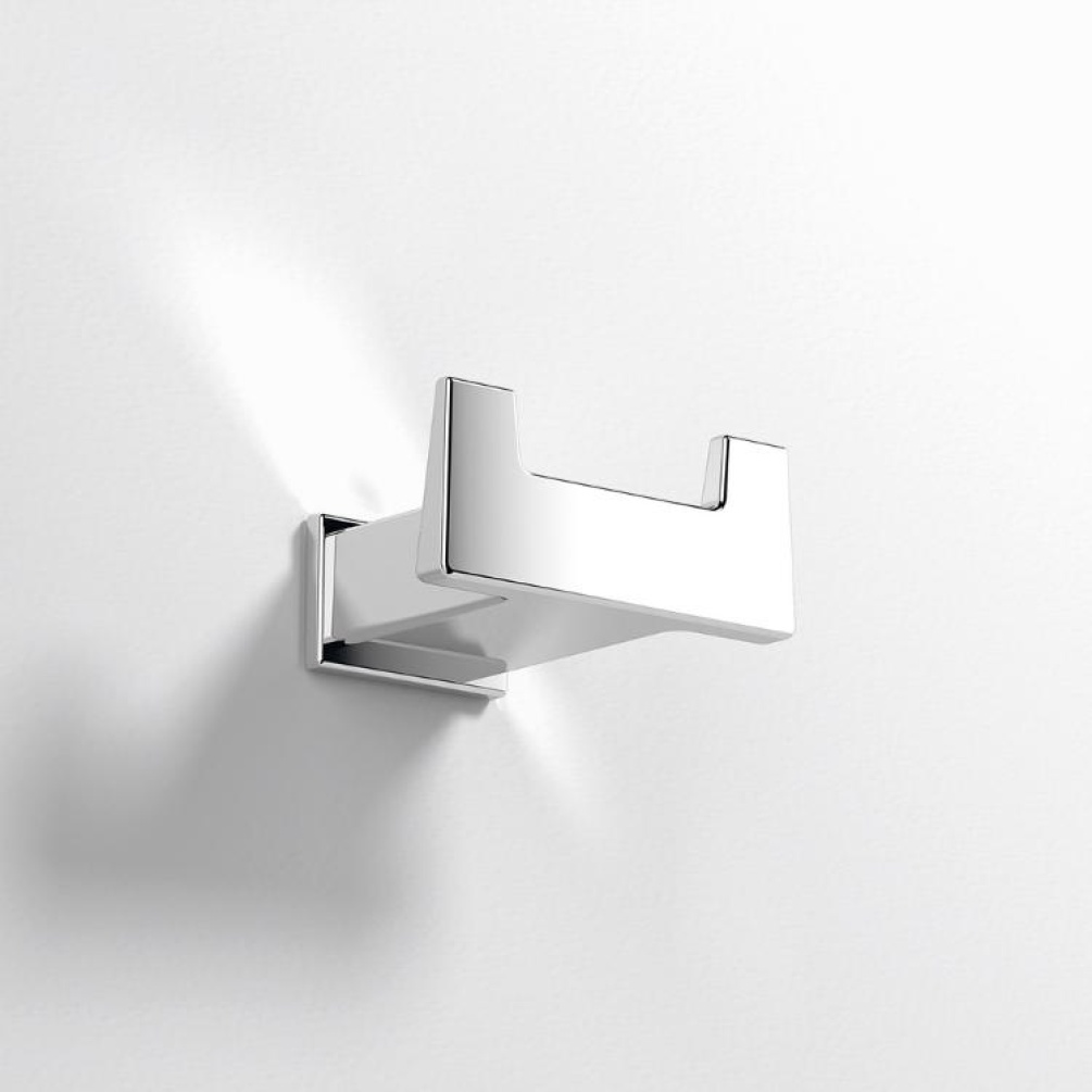 Close up product image of the Origins Living S Cube Chrome Robe Hook